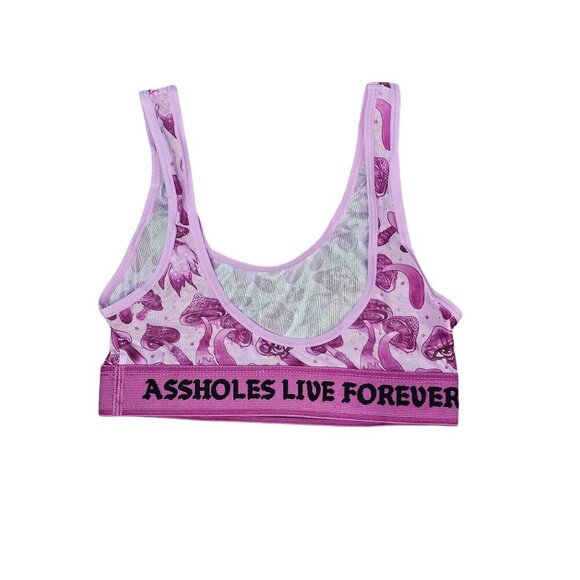 ALF New Mushroom Mesh Sheer Stretch Pink Sports Bra - Picture 5 of 7